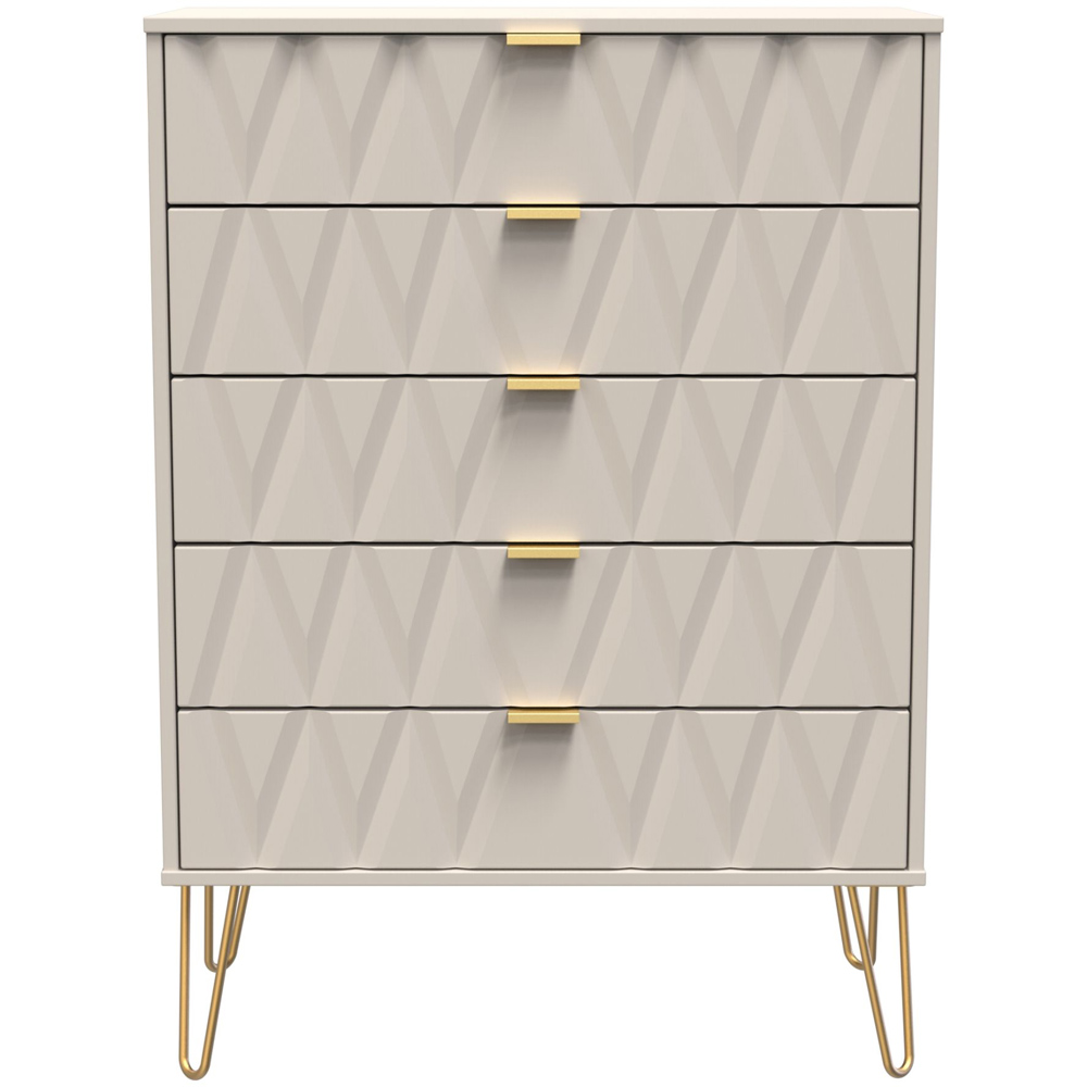 Crowndale Diamond 5 Drawer Matt Kashmir Chest of Drawers Image 3