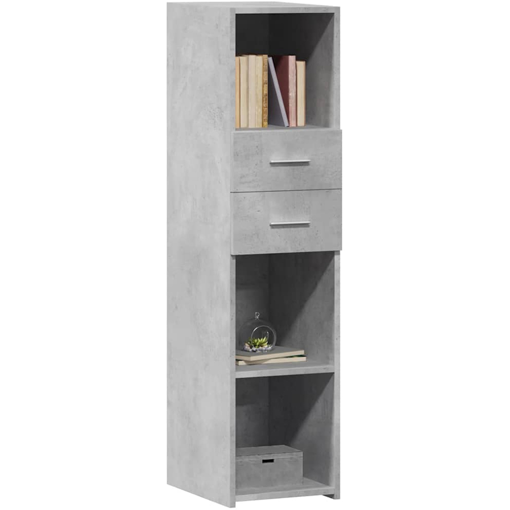 vidaXL 2 Drawer 3 Shelf Concrete Grey Highboard Image 3