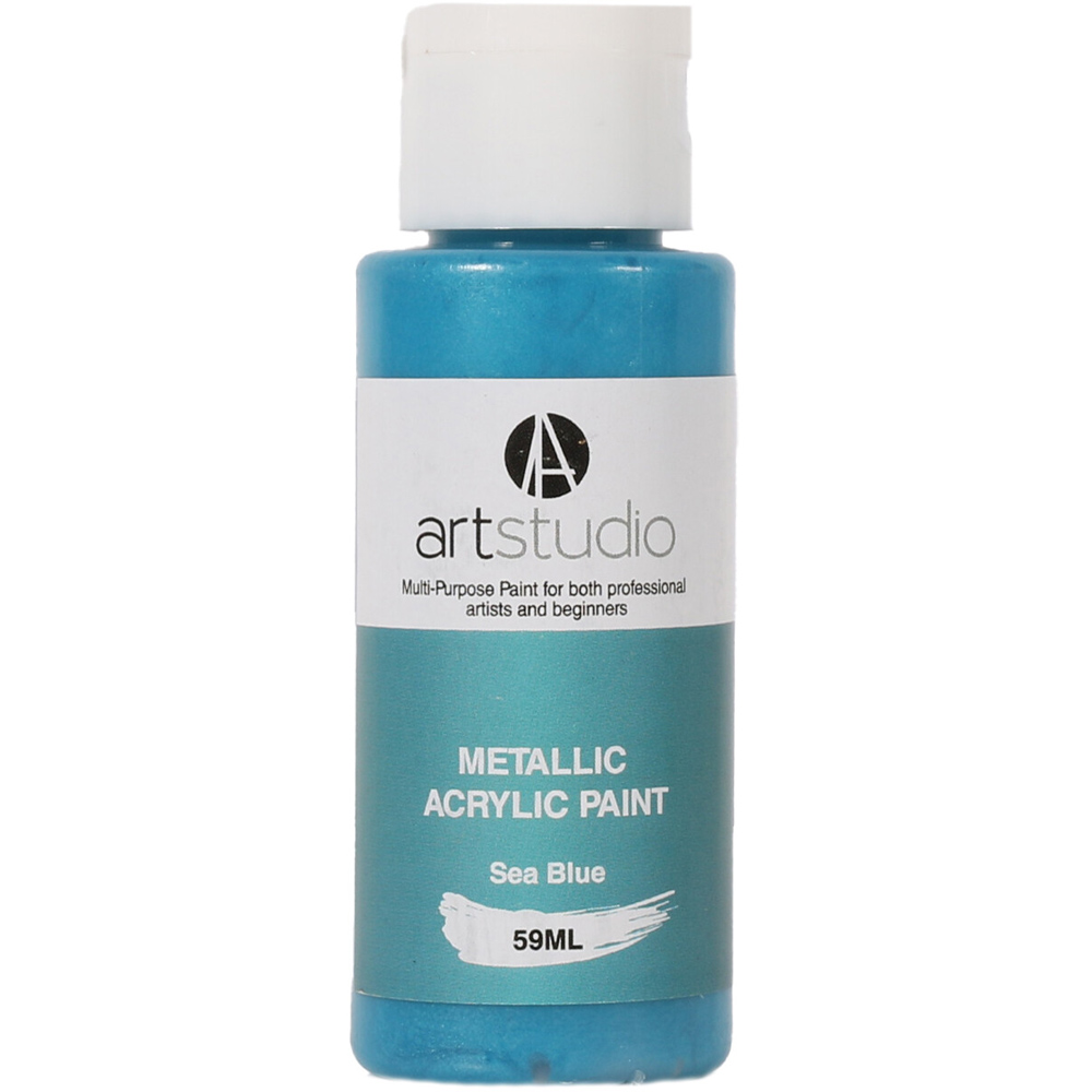 Art Studio Metallic Acrylic Paint - Sea Blue Image