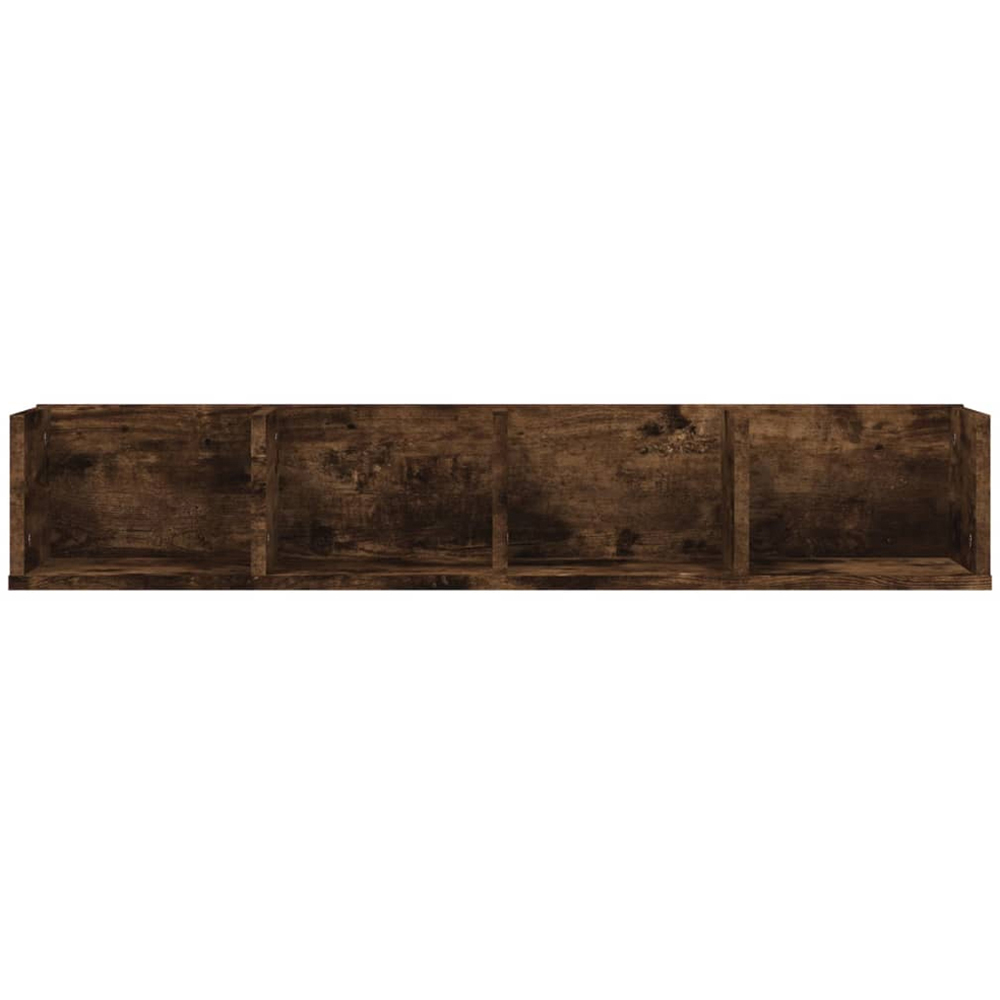 vidaXL 4 Shelf Smoked Oak CD Wall Shelf Image 3