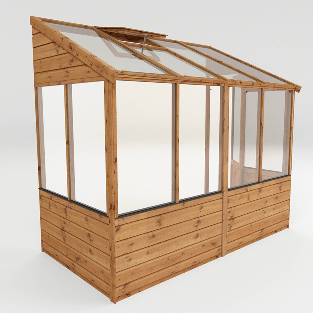 Mercia Wooden 8 x 4ft Traditional Lean To Greenhouse Image 3