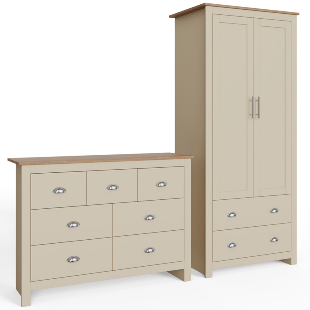 GFW Lancaster Cream 2 Piece Bedroom Furniture Set Image 3