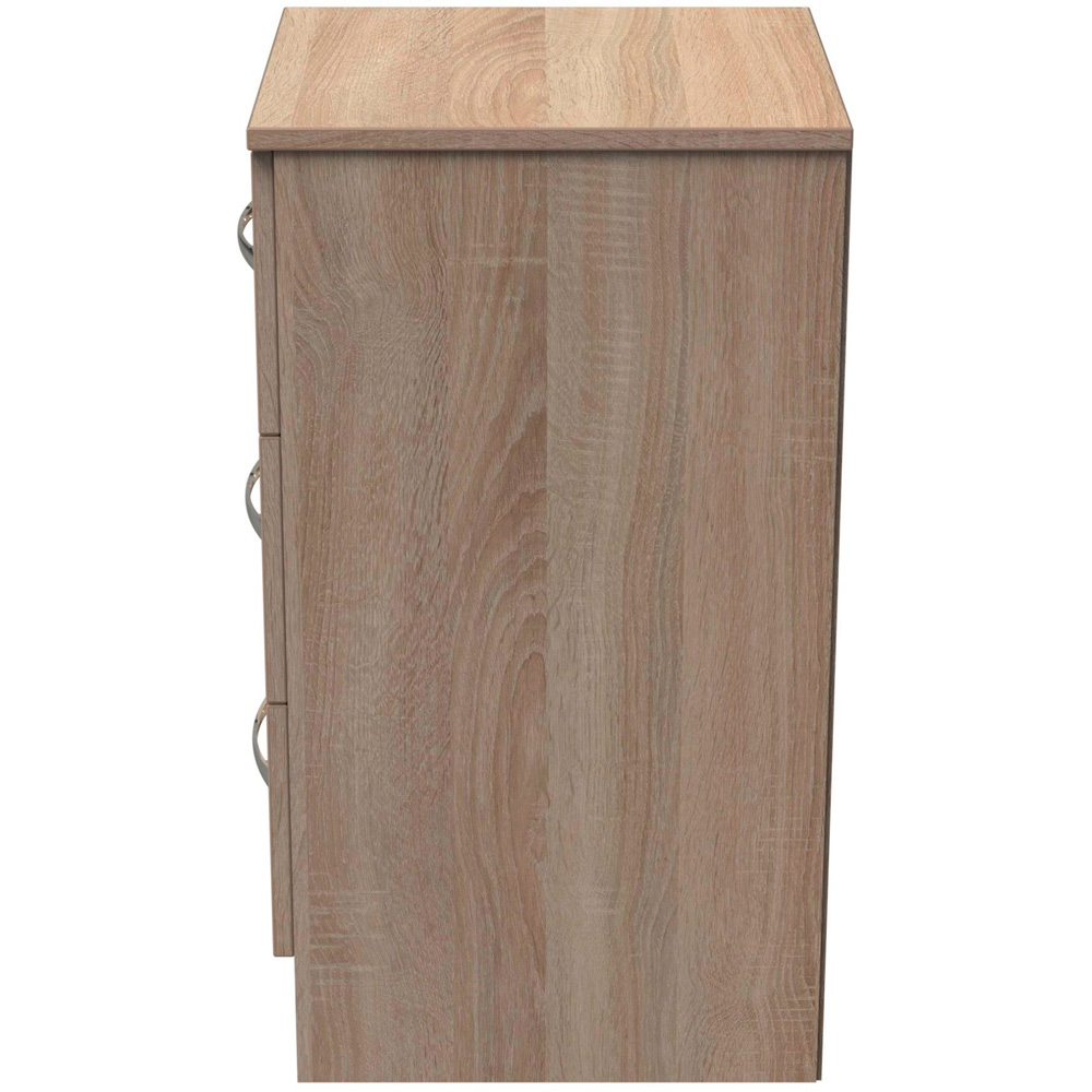 Crowndale Avin 3 Drawer Bardolino Oak Bedside Cabinet Image 4