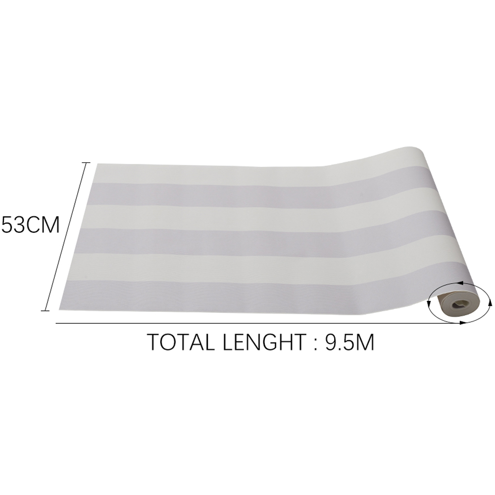 Living and Home Stripe Grey and White PVC Wallpaper Image 8