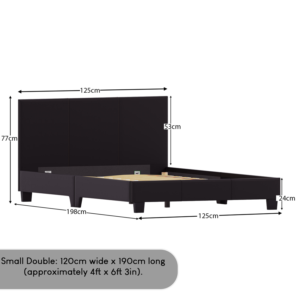 VIDA DESIGNS Lisbon Small Double Brown Faux Leather Bed Frame Image 8