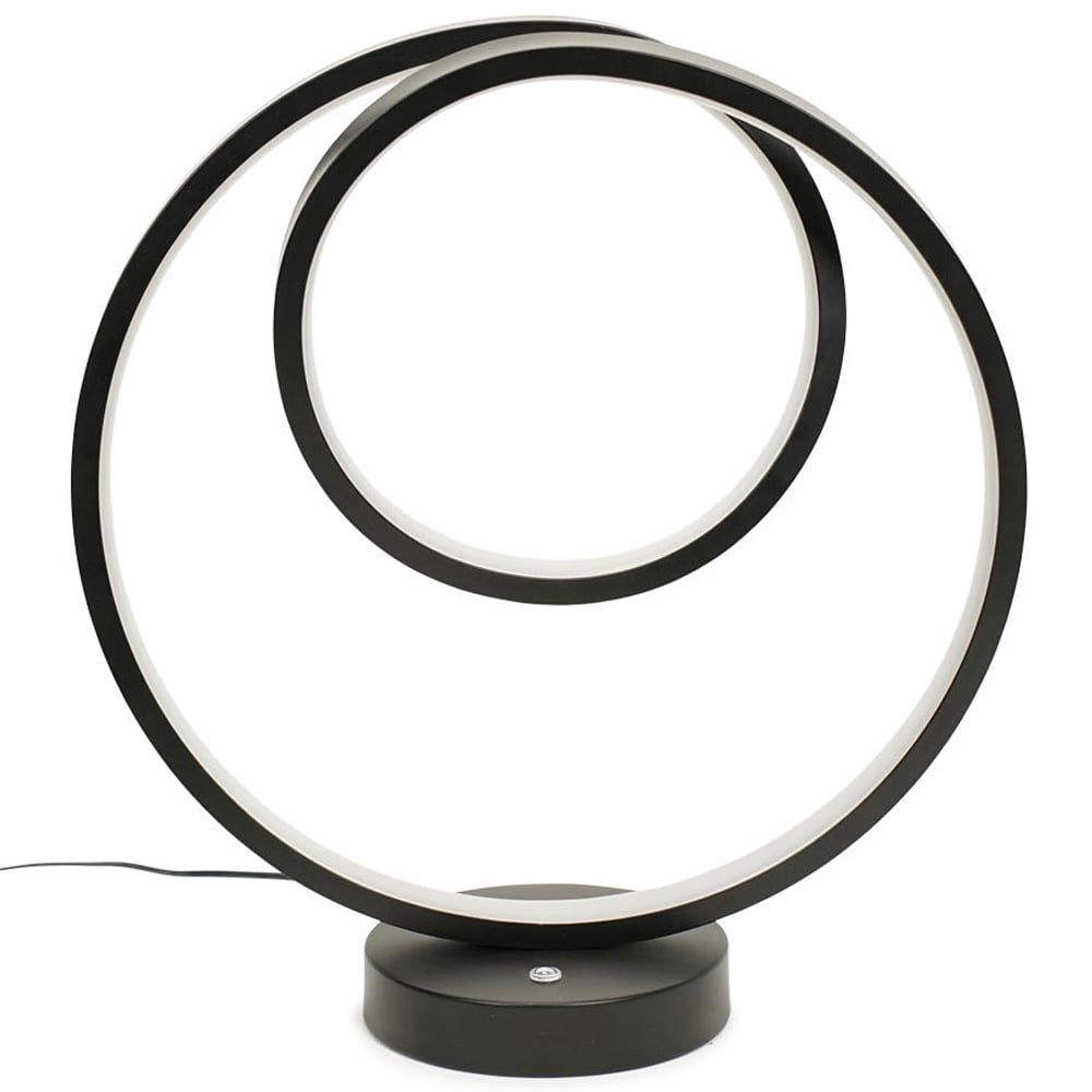 ValueLights Infinity Matt Black Loop Integrated LED Table Lamp Image 1