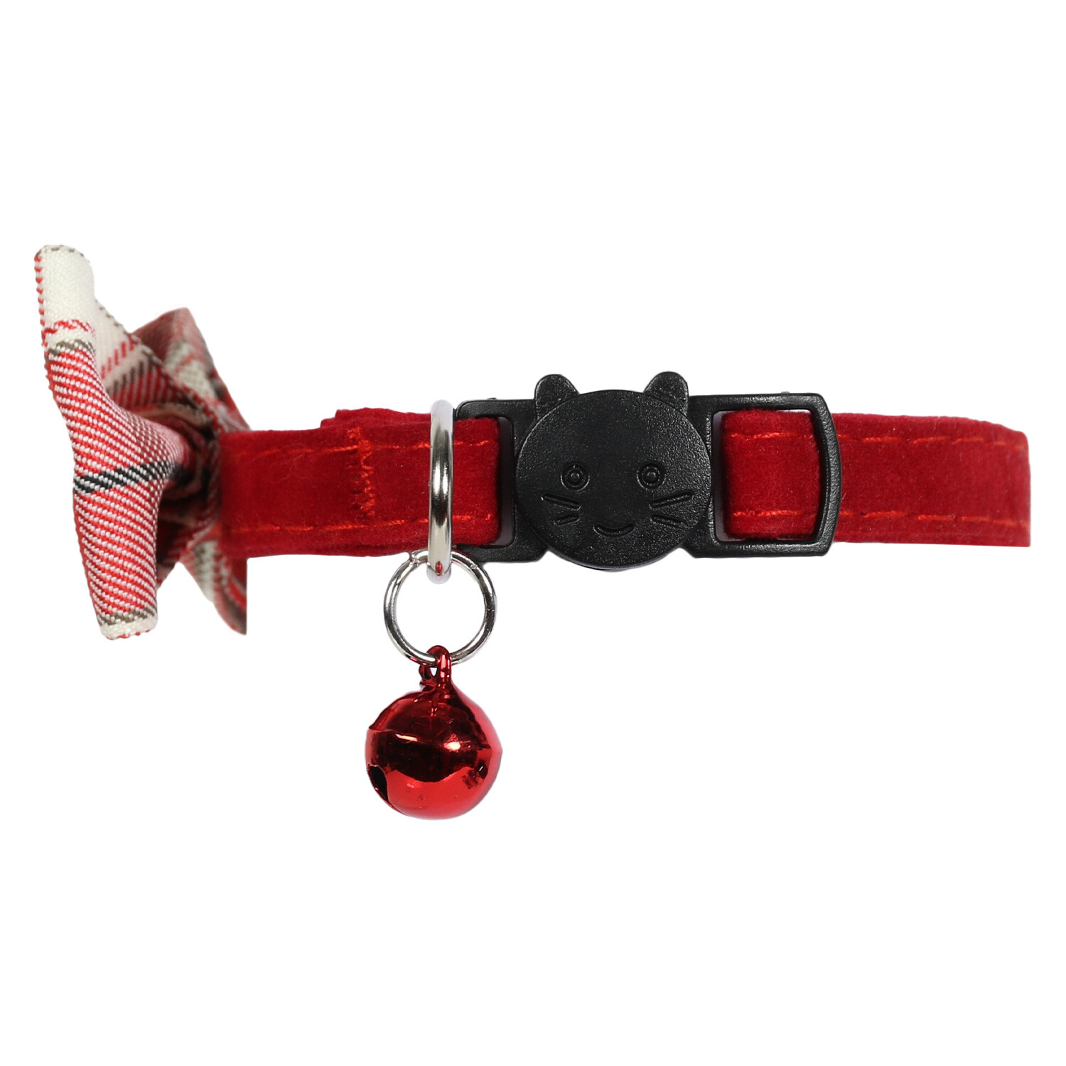 Bowtie Cat Collar - Red Plaid Image 1