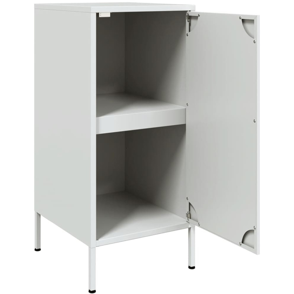 vidaXL Single Door Steel White Sideboard Set of 2 Image 8