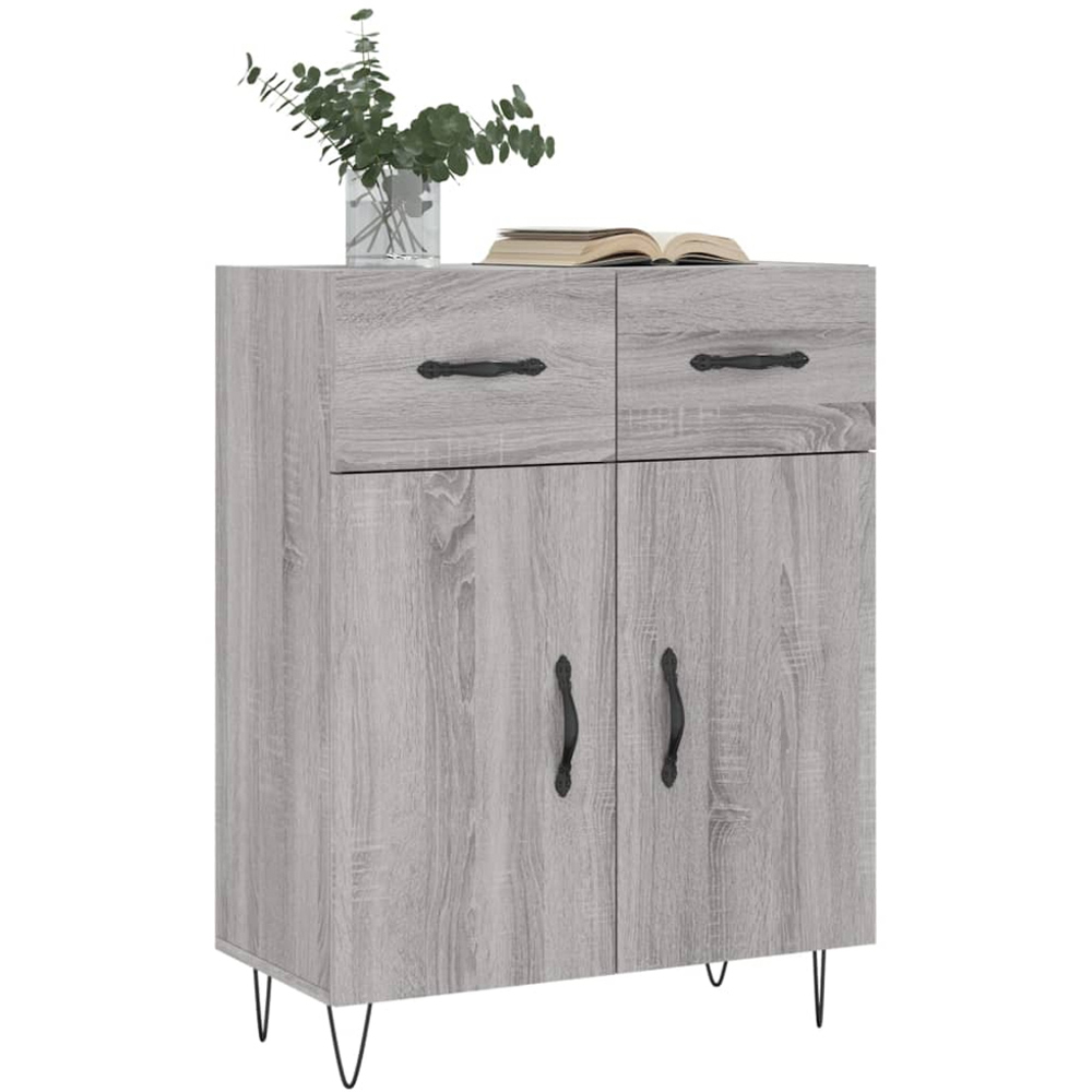 vidaXL 2 Door 2 Drawer Grey Sonoma Sideboard Image 3