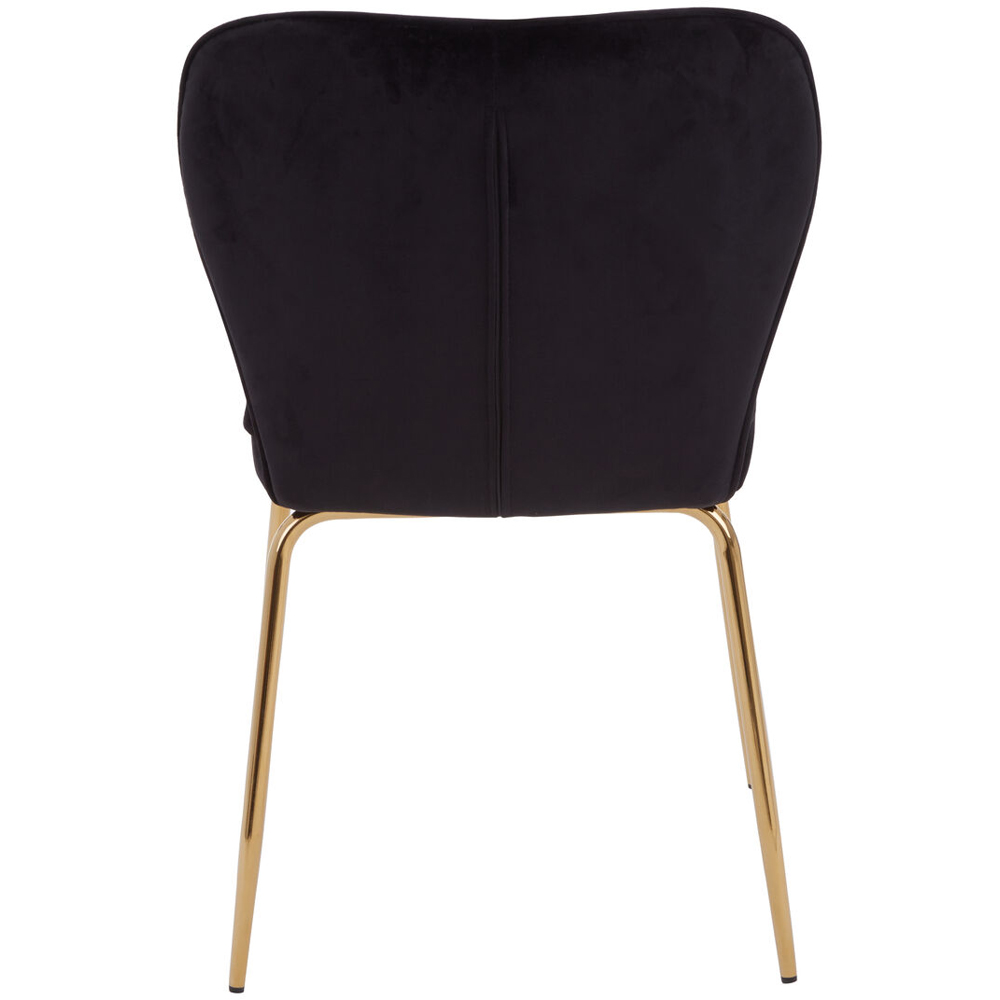 Premier Housewares Tamzin Black and Chrome Finish Curved Upholstered Dining Chair Image 4