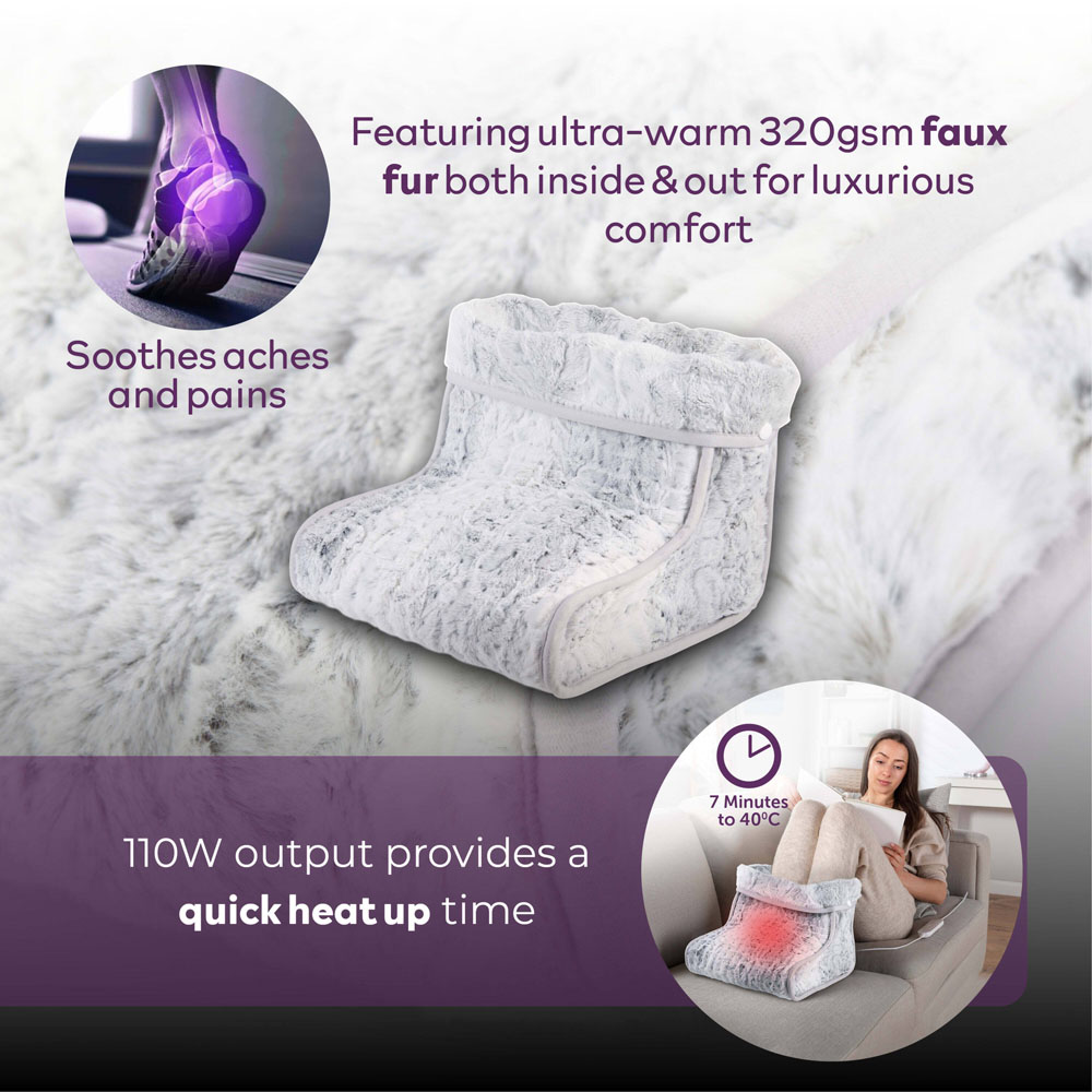Carmen Grey Heated Electric Foot Warmer Image 8