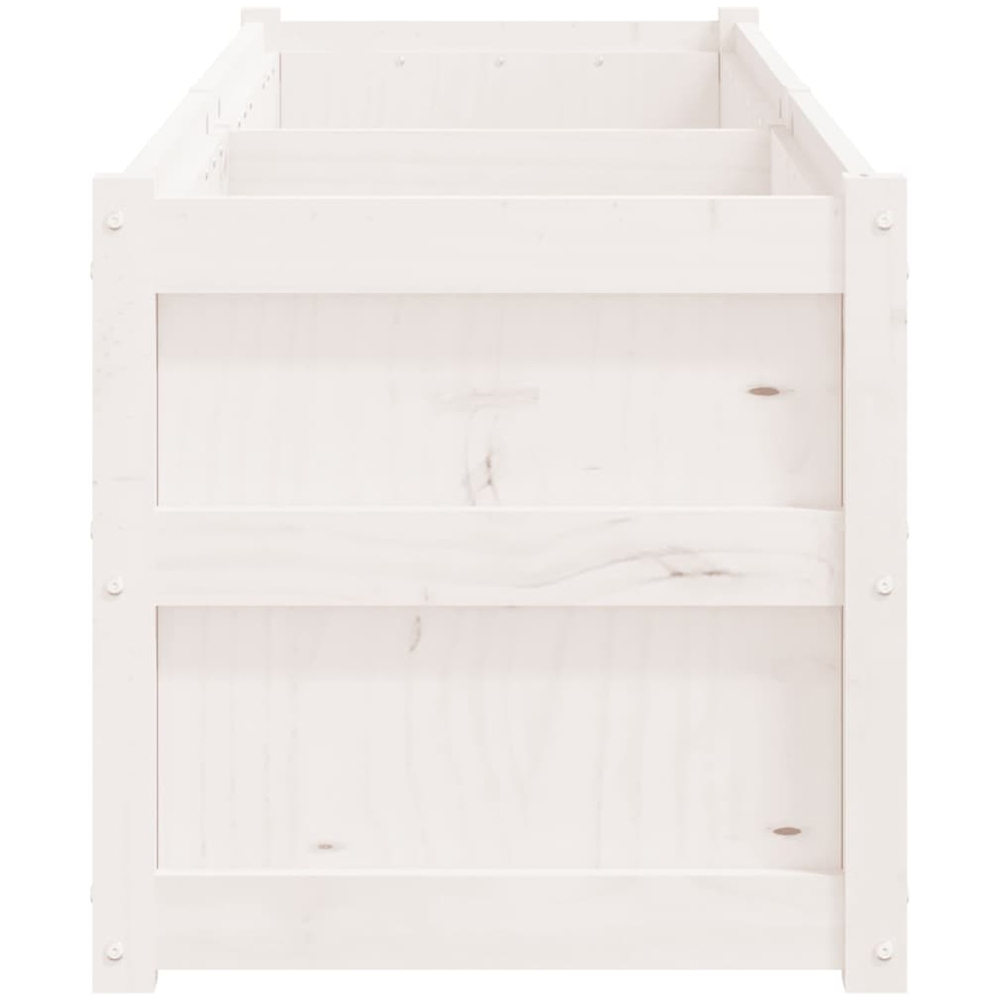 vidaXL White Solid Pine Wood Raised Garden Planter 180 x 50 x 50cm Image 5