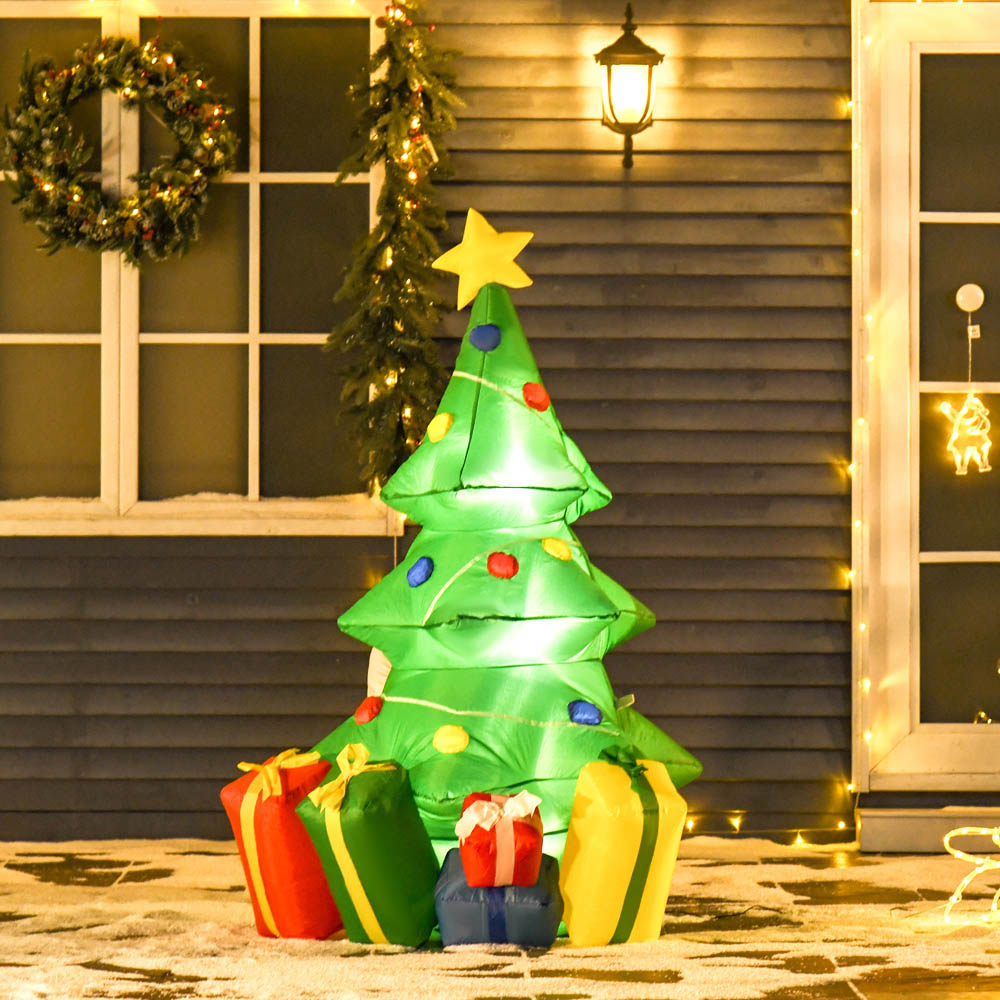 Everglow Green Inflatable Christmas Tree with LED 4.9ft Image 1