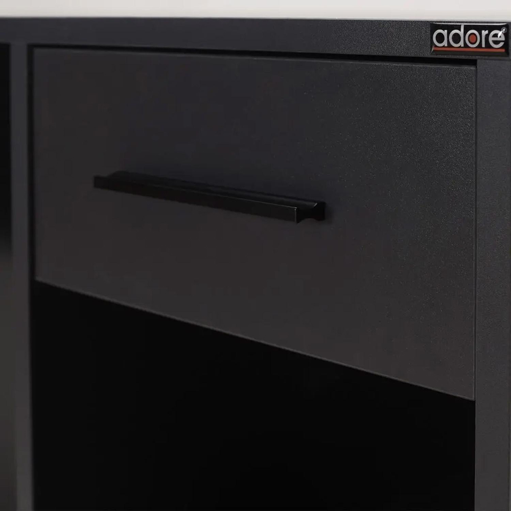 FWStyle Single Drawer 2 Shelf Anthracite Grey Desk Image 4