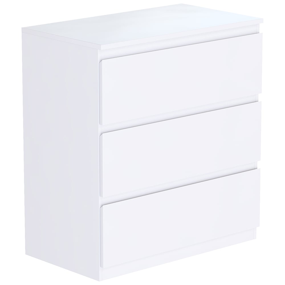 Vida Designs Denver 3 Drawer White Chest of Drawers Image 2