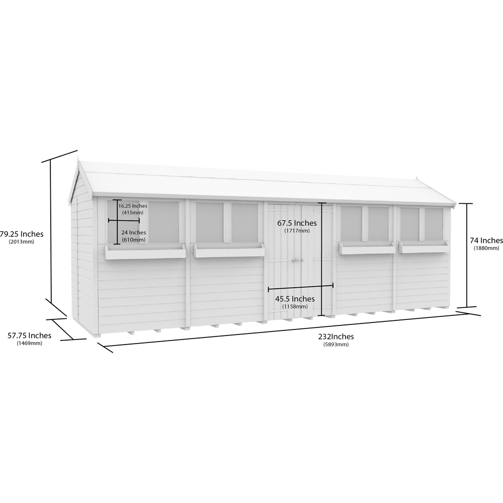 DIY Sheds 20 x 5ft Tongue and Groove Timber Apex Summer Garden Shed Image 9