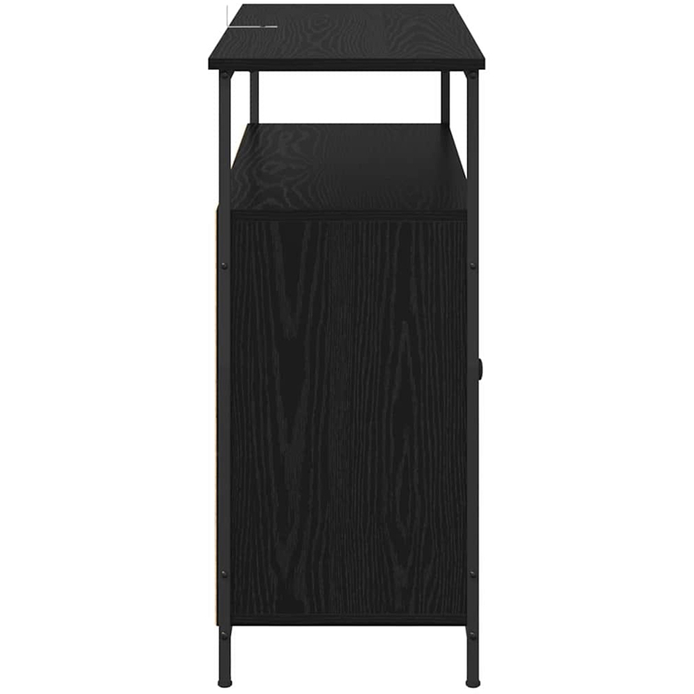 vidaXL 2 Glass Door 3 Shelf Black Oak Sideboard Image 6