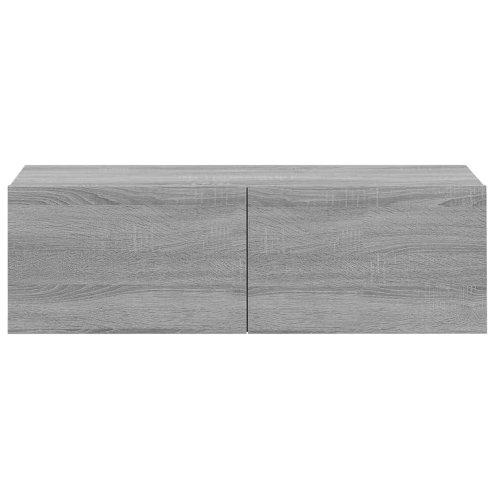 vidaXL 2 Door Grey Sonoma Wall Mounted TV Cabinet 4 Pack Image 4