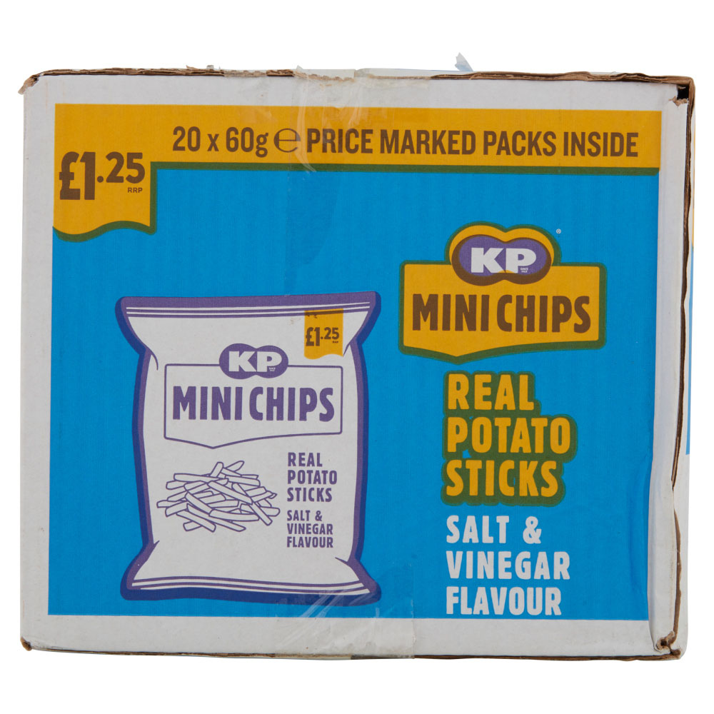 KP Mini Chips Real Potato Sticks Salt & Vinegar Flavour 60g Image 7