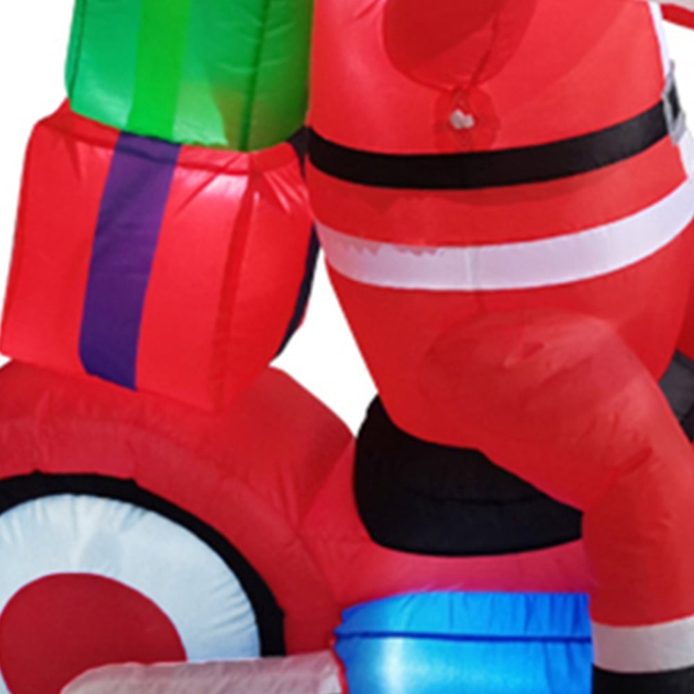 Living and Home Inflatable Santa Claus On Motorbike LED Christmas Decoration 5.9ft Image 6