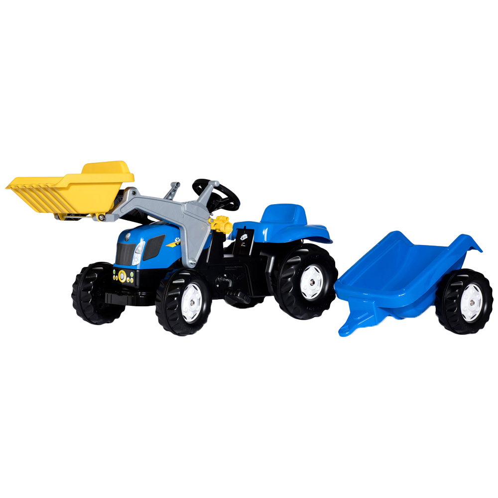 Robbie Toys New Holland Blue Tractor with Front Loader and Trailer Image 2