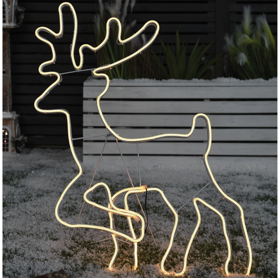 Standing LED Reindeer Rope Light - Warm White Image 1