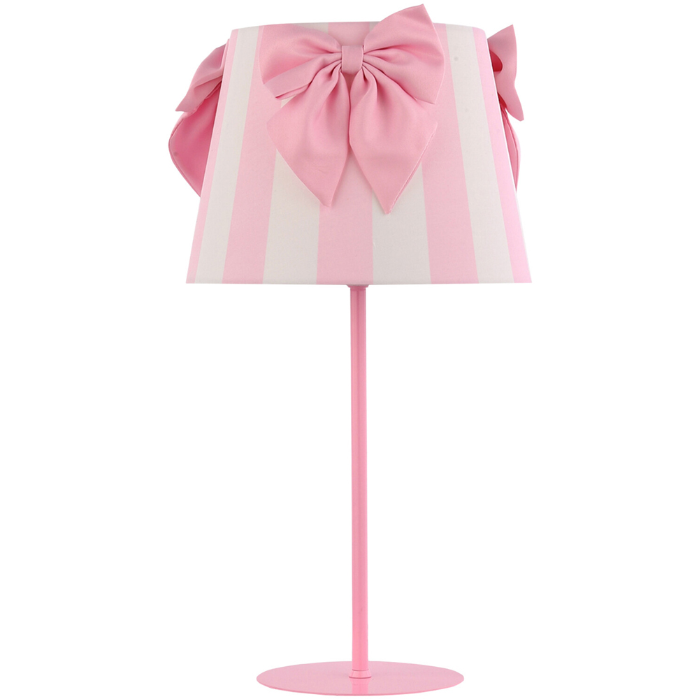 Stripe Bow Table Lamp Pink Image 1
