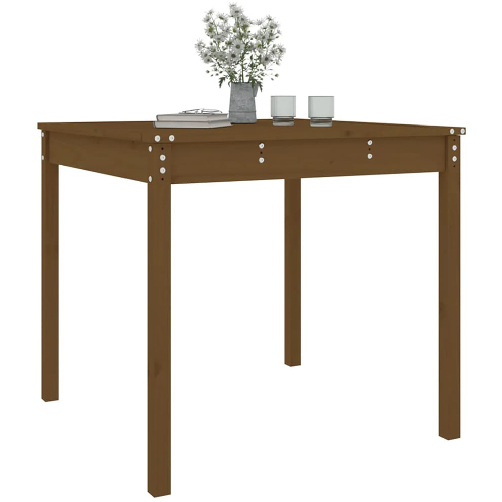 vidaXL 2 Seater Solid Pine Wood Garden Dining Table Honey Brown Image 3