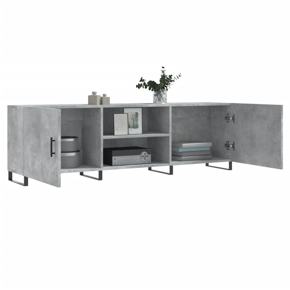 vidaXL 2 Door 2 Shelf Concrete Grey TV Cabinet Image 4