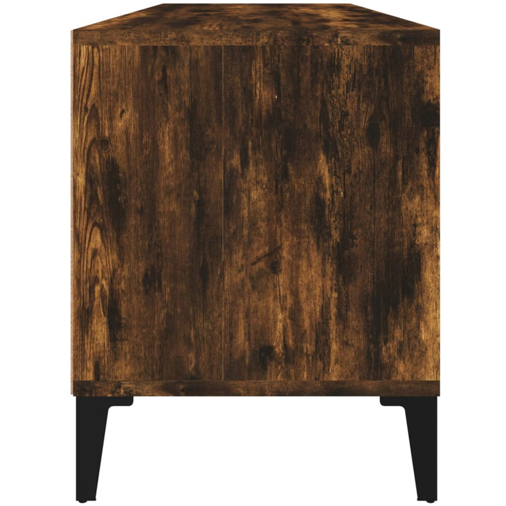 vidaXL 2 Drawer 2 Open Shelf Smoked Oak TV Cabinet with Black Legs Image 7