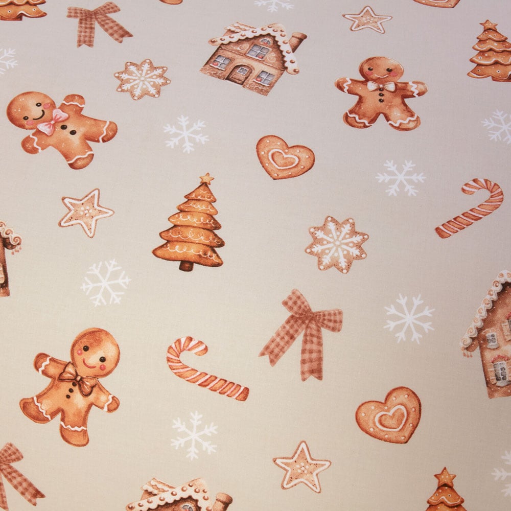 Gingerbread Cookies Duvet Set  - Natural / Single Image 4