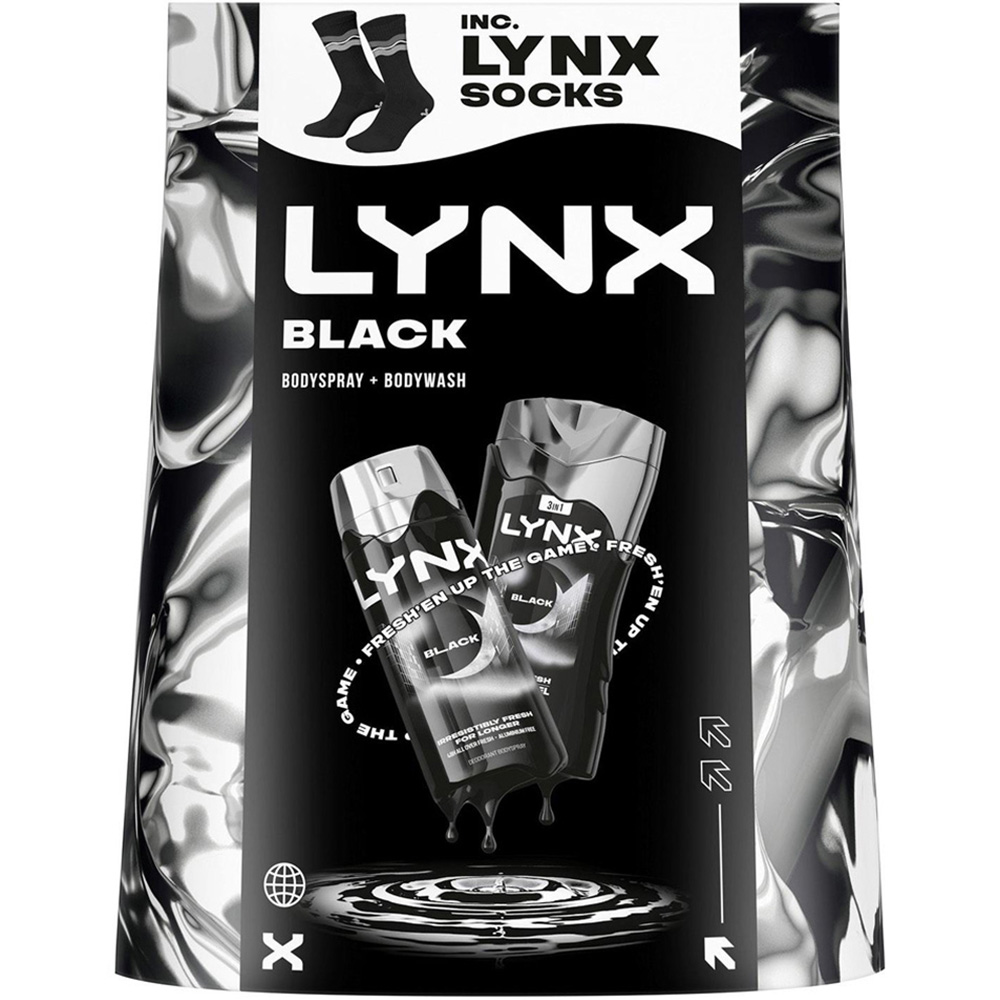 Lynx Black Frozen Pear and Cedarwood Scent Bodywash and Bodyspray Duo Gift Set 4 Pack Image 4