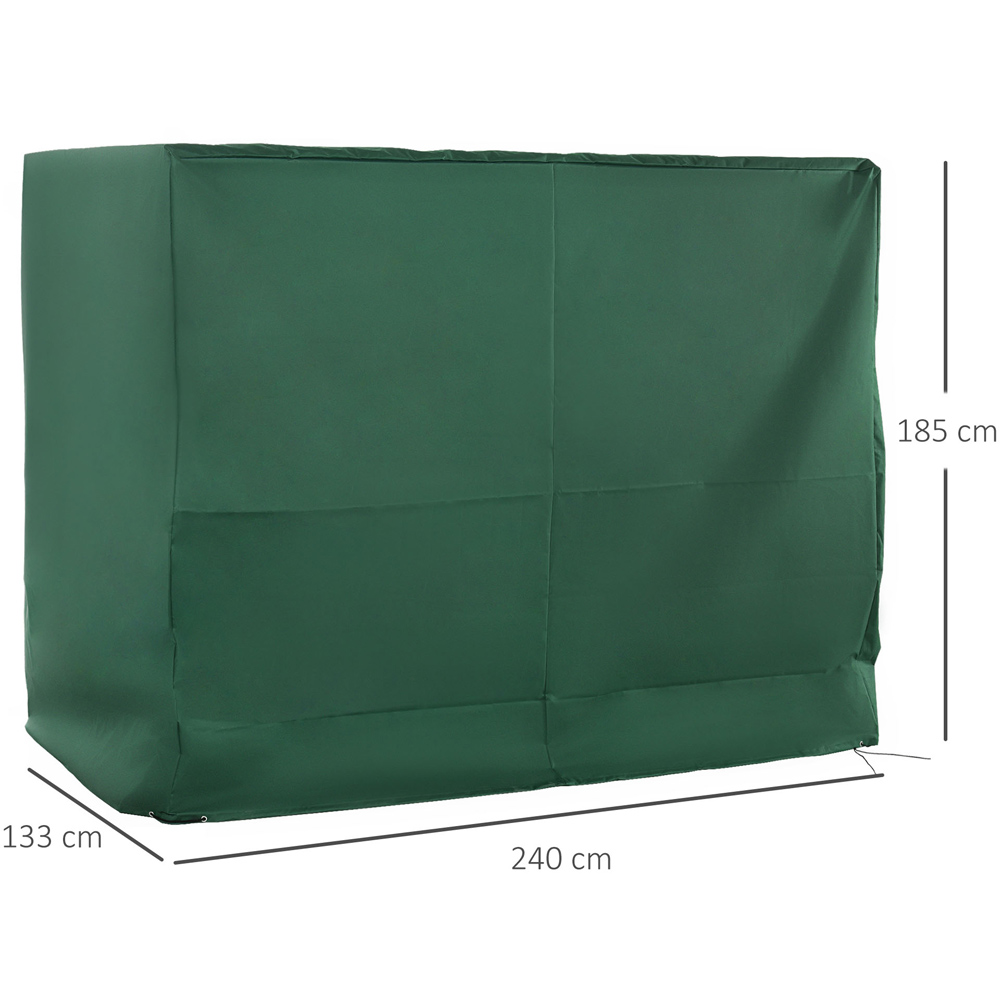 Outsunny 3 Seater Green Oxford Swing Chair Cover 185 x 133 x 240cm Image 7