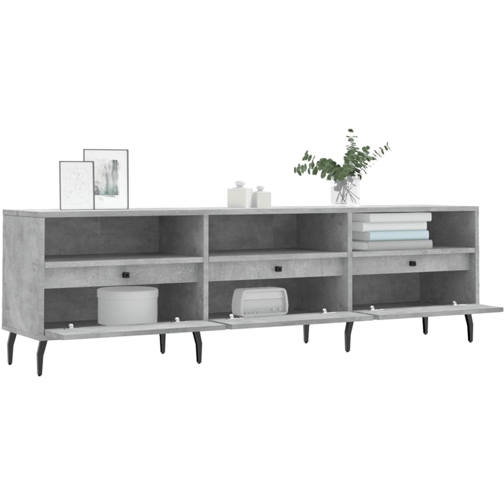 vidaXL 3 Door 3 Shelf Concrete Grey TV Cabinet Image 4