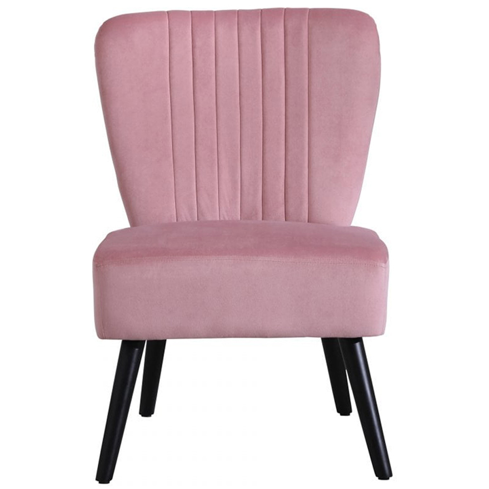 Neo Dusky Pink and Black Velvet Shell Chair Image 2
