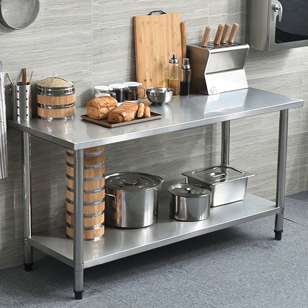 Costway Height Adjustable Kitchen Table 61 x 122cm Image 2