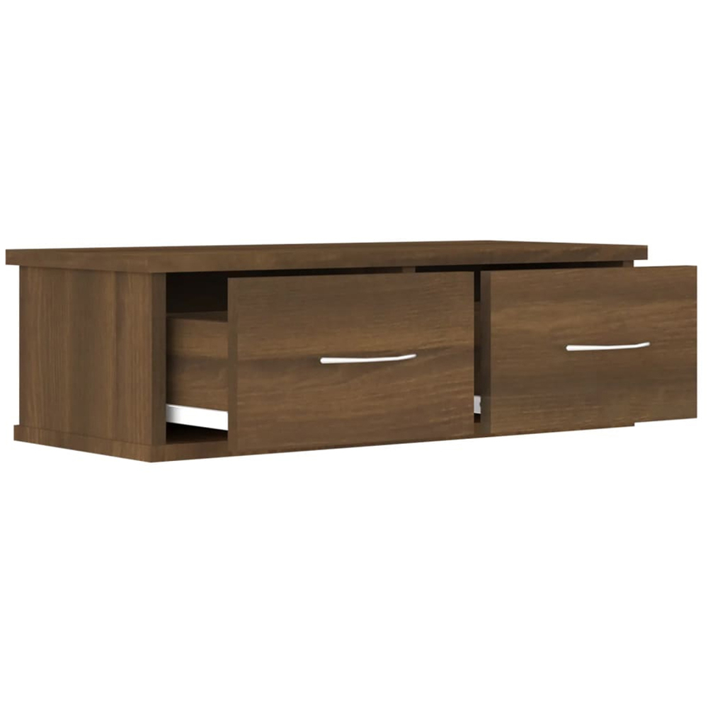 vidaXL 2 Drawer Brown Oak Wall Cabinet Image 4