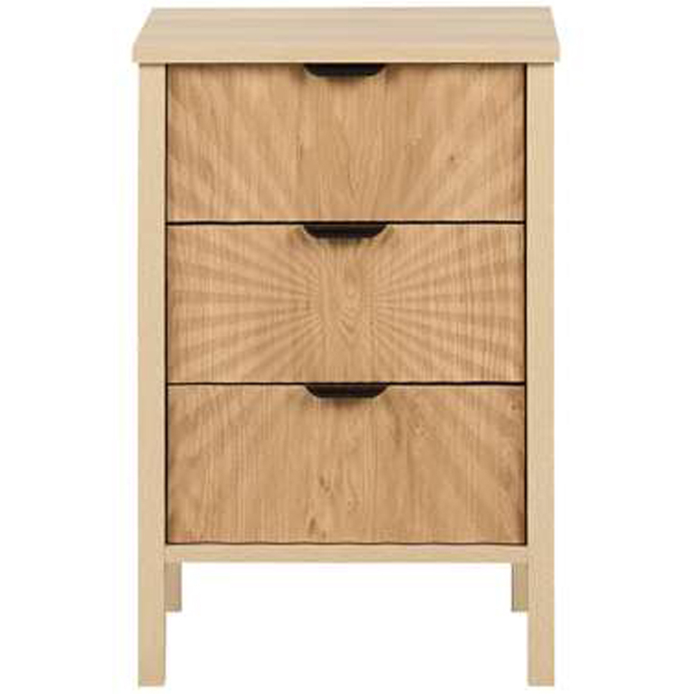 Birlea Solstice 3 Drawer Natural Bedside Table Image 3
