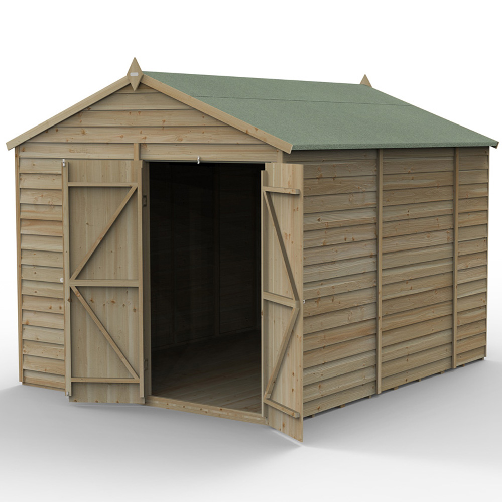 Forest Garden 4LIFE 8 x 10ft Double Door Apex Shed Image 3