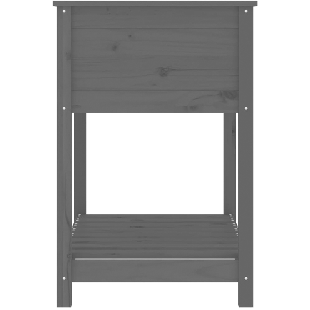 vidaXL Single Shelf Grey Solid Pine Wood Garden Planter 82.5 x 54 x 81cm Image 5