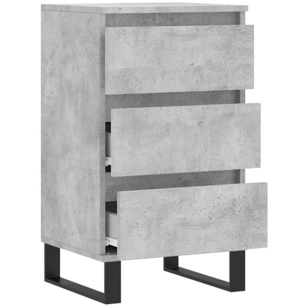 vidaXL 3 Drawer Concrete Grey Wooden Sideboard Image 6