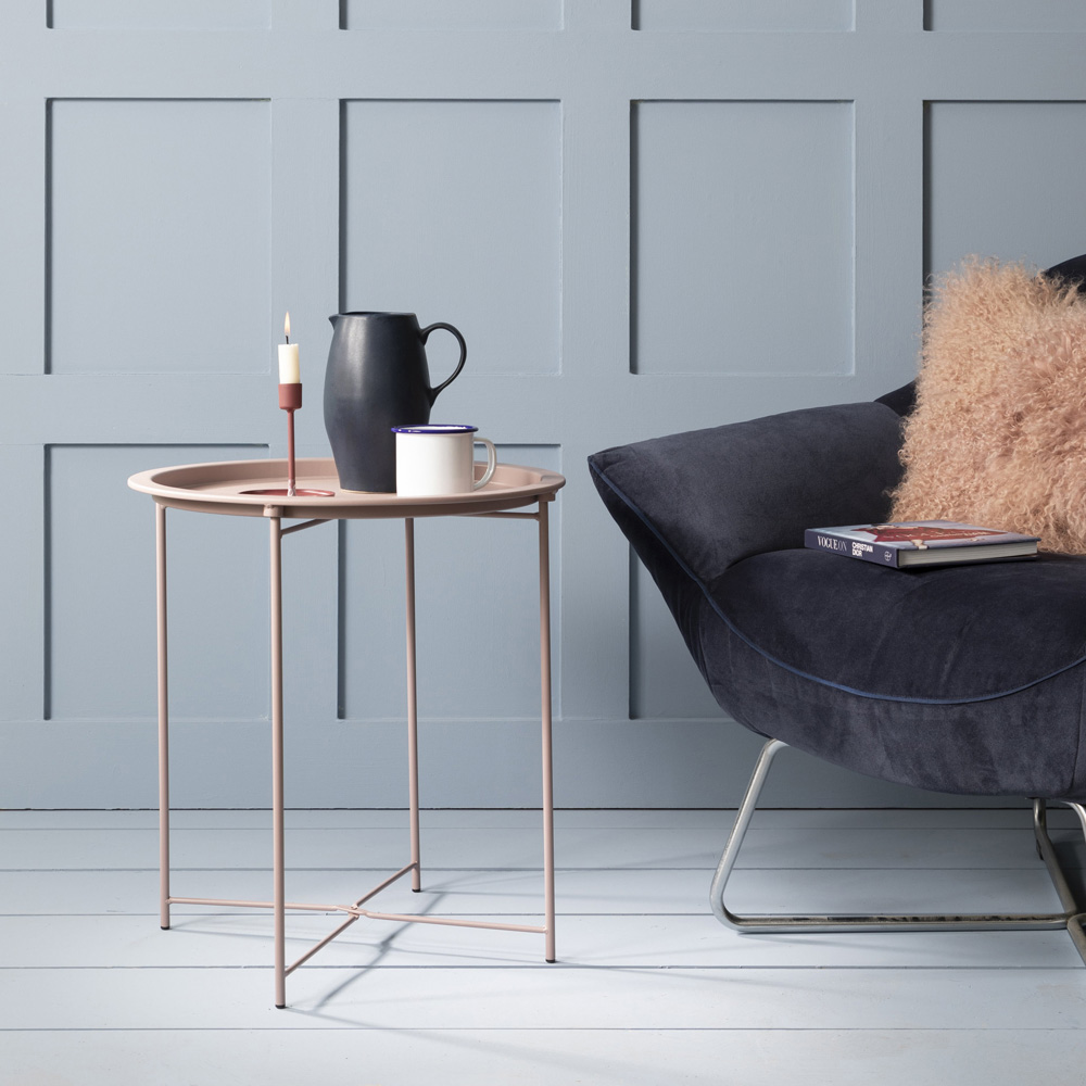 Noa and Nani Blush Pink Metal Side Table Image 3