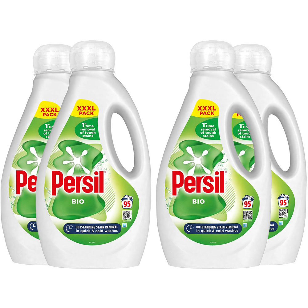 Persil Bio Liquid Detergent XXXL 95 Washes 2.565 Litre 4 Pack Image 1