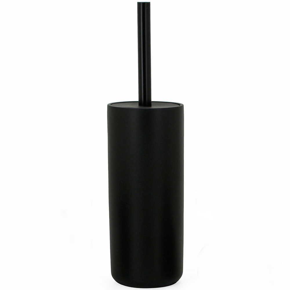 Matte Black Industrial Toilet Brush Holder Image 1