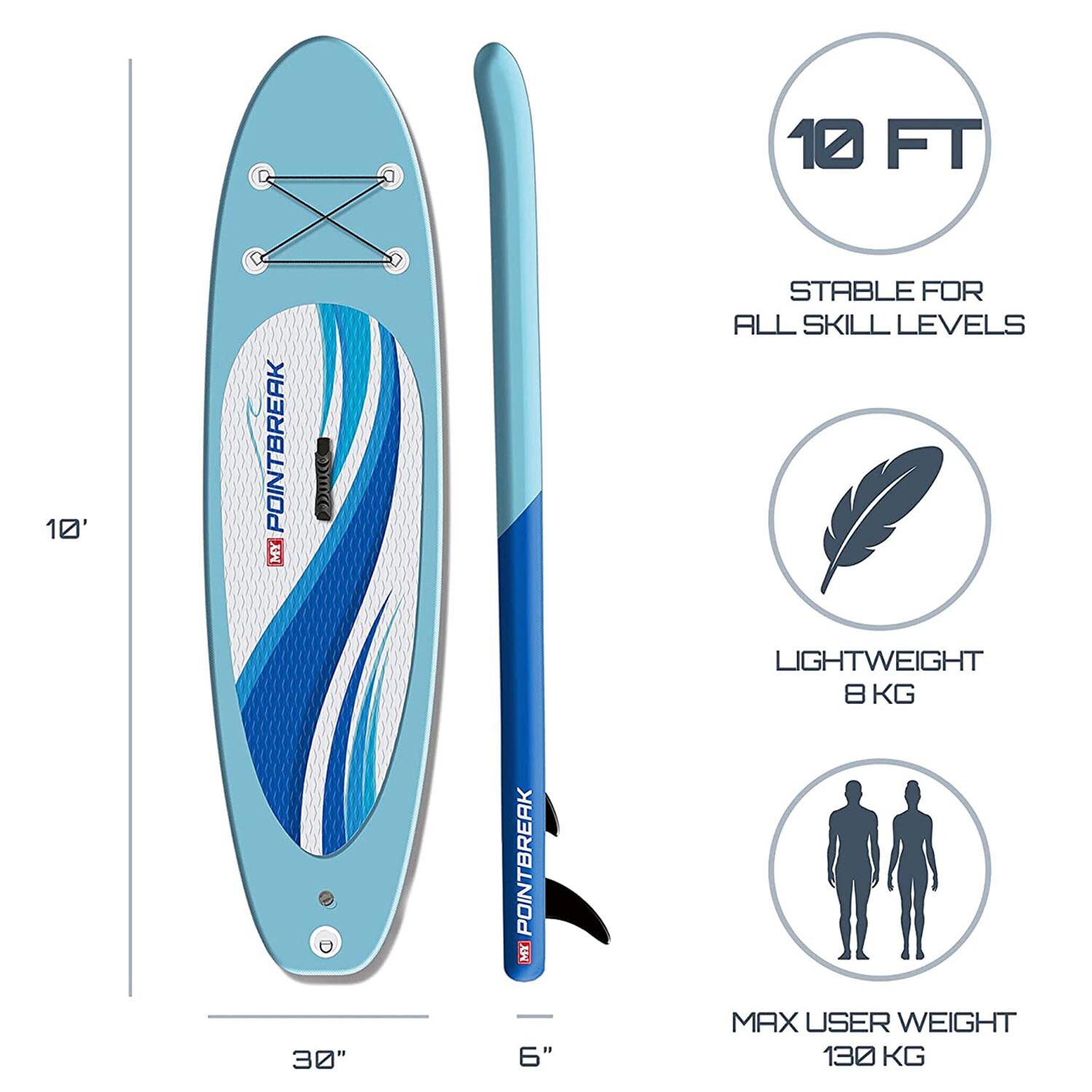 M.Y Stand Up Paddleboard Set 10' Blue Image 5