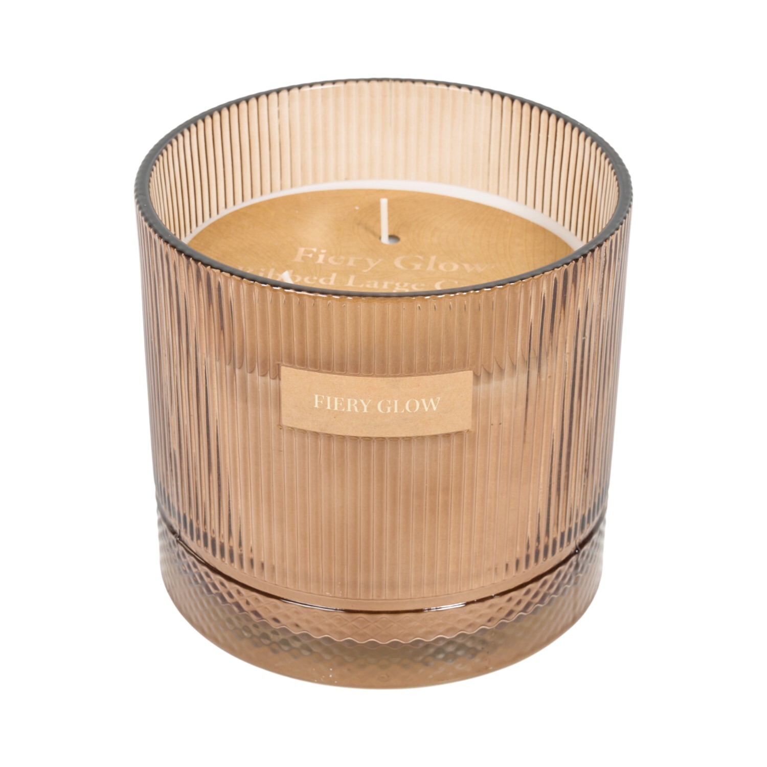 Fiery Glow Ribbed Large Candle Image 3