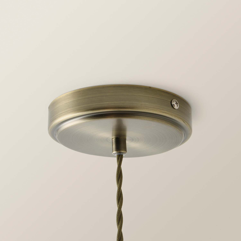 ValueLights Bourton Cream Ribbed Dome Shade Brushed Gold Ceiling Light with Bulb Image 3