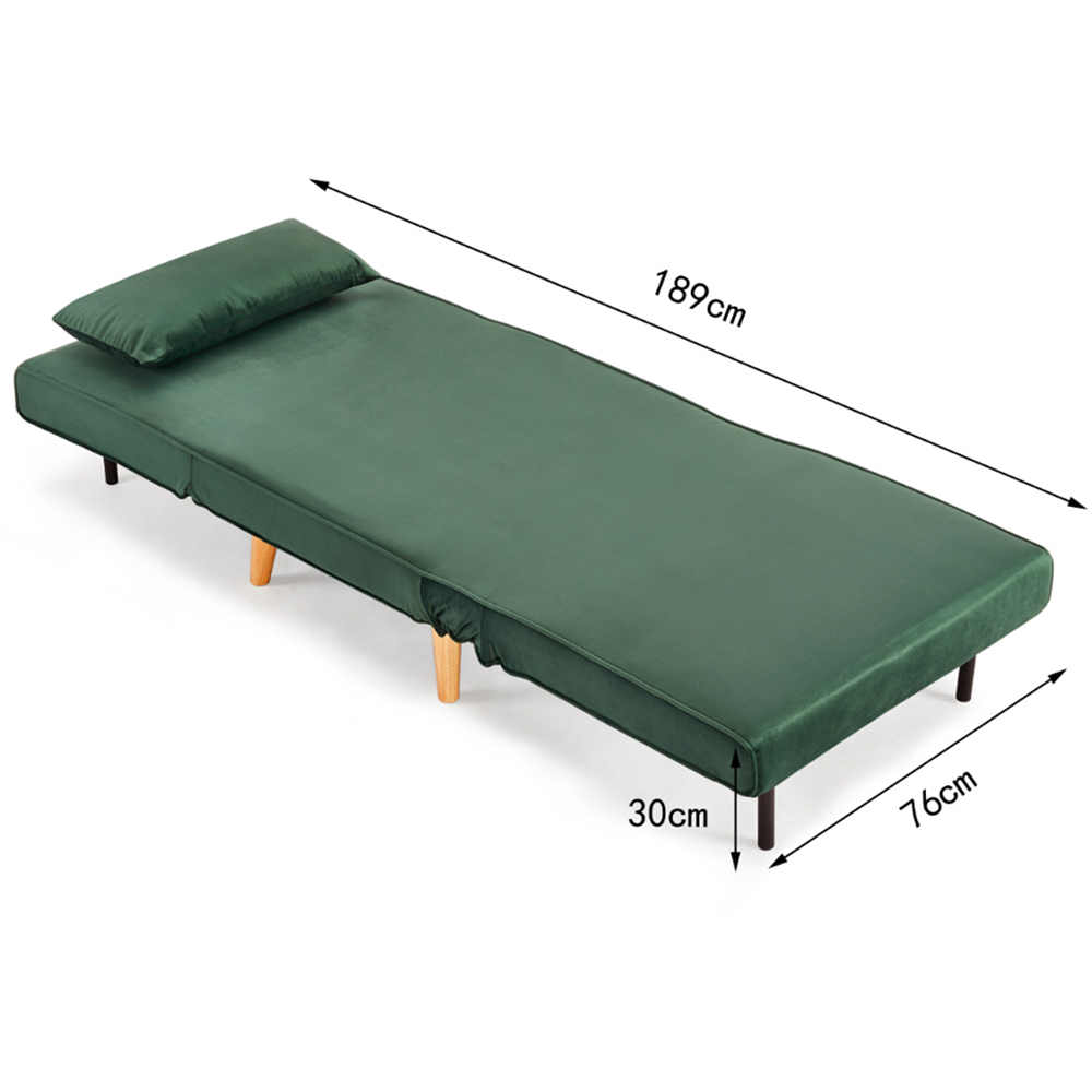 Home Detail Kendal Single Sleeper Green Velvet Chair Bed Image 9