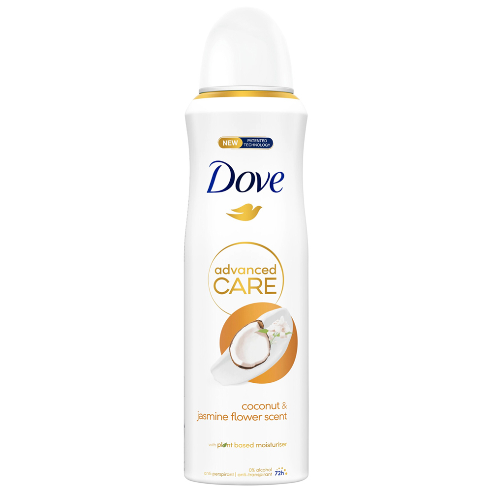 Dove Advanced Care Coconut & Jasmine Flower Scent Antiperspirant Deodorant Spray 200ml Image 1