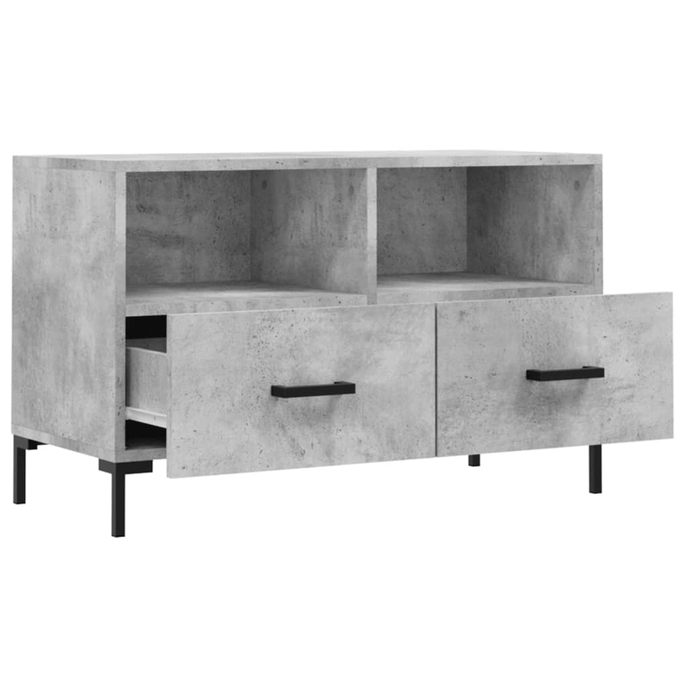 vidaXL 2 Drawer 2 Shelf Concrete Grey TV Cabinet Image 6